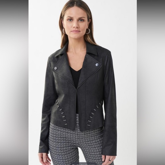 BNWT $235 Joseph Ribkoff Moto Jacket size M - Picture 1 of 4